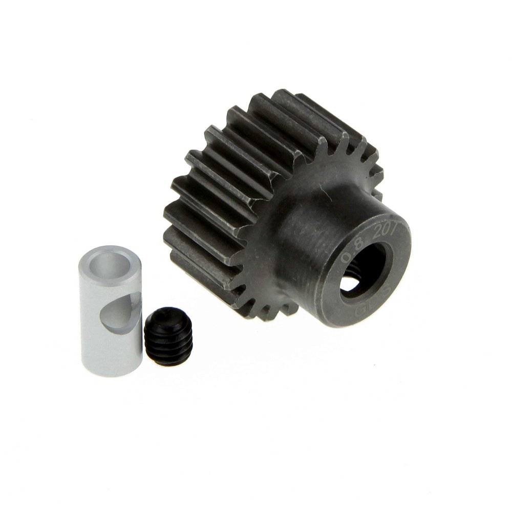 GDS Racing M0.8 Steel Pinion Gear for 1/8"(3.175mm) and 5mm Shaft (20T)
