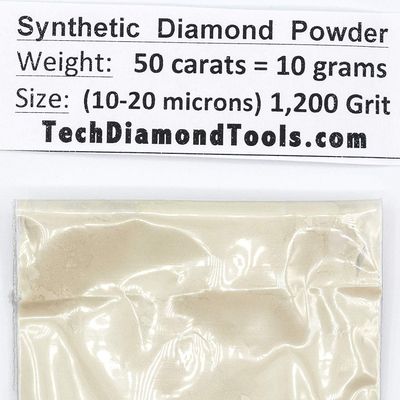 TechDiamondTools Diamond Powder for Polishing Glass Quartz Marble Rock Jewelry Stone Windshield Travertine Gemstone 1,200 Grit 10-20 Microns - 100 Carats = 20 Grams USA Made Scratch Remover