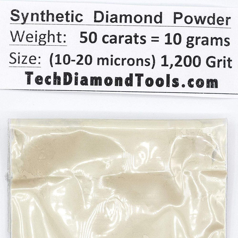 TechDiamondTools Diamond Powder for Polishing Glass Quartz Marble Rock Jewelry Stone Windshield Travertine Gemstone 1,200 Grit 10-20 Microns - 100 Carats = 20 Grams USA Made Scratch Remover