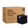 Microfiber Wholesale 16" x 16" Pro Multi Surface Microfiber Towels Bulk | Case: 216 Qty (Black) view 1