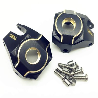 Treal Brass Front Steering Knuckles Heavy Weight Upgrades for SCX10 II Deadbolt AR44 70g/pc (Black)