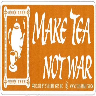 Make Tea Not War - Small Magnetic Bumper Sticker/Decal Magnet (5.5" X 1.75")
