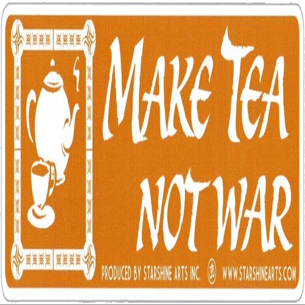 Make Tea Not War - Small Magnetic Bumper Sticker/Decal Magnet (5.5" X 1.75")