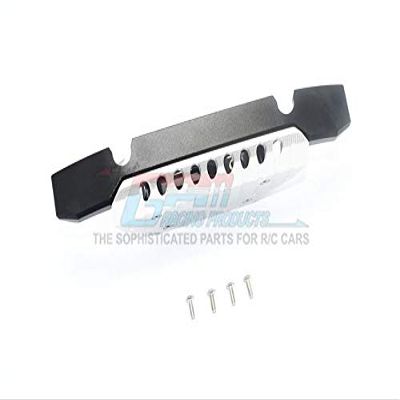 Aluminum Front Bumper + Skid Plate For Traxxas TRX-4 Mercedes-Benz G500 (82096-4) / TRX-6 Mercedes-Benz G63 (88096-4) - 1 Set Black+Silver