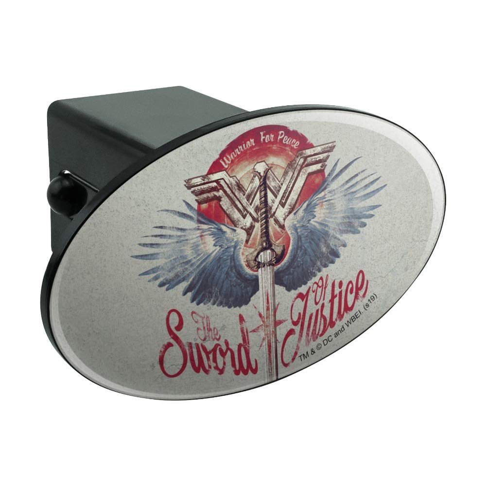 GRAPHICS & MORE Wonder Woman Movie Sword of Justice Oval Tow Trailer Hitch Cover Plug Insert