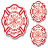3 Pack Firefighter Badge Maltese Cross Thin Red Line Red Lives Matter for Firemen or Firewomen view 1
