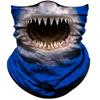 Obacle Animal Half Face Mask Sun Dust Wind Protection Durable Breathable Seamless Face Mask for Men Women, Lightweight Thin Neck Gaiter (Shark Open Mouth Blue) view 1
