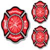 3 Pack Volunteer Firefighter Badge Maltese Cross Thin Red Line Red Lives Matter for Firemen or Firewomen view 1