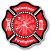 3 Pack Volunteer Firefighter Badge Maltese Cross Thin Red Line Red Lives Matter for Firemen or Firewomen view 2