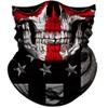 Obacle Skull Face Mask Half for Dust Wind UV Sun Protection Seamless 3D Tube Mask Bandana for Men Women Thin Skeleton Mask Motorcycle Riding Biker Cycling Sport Festival (Skull White Face Red Cross) view 1