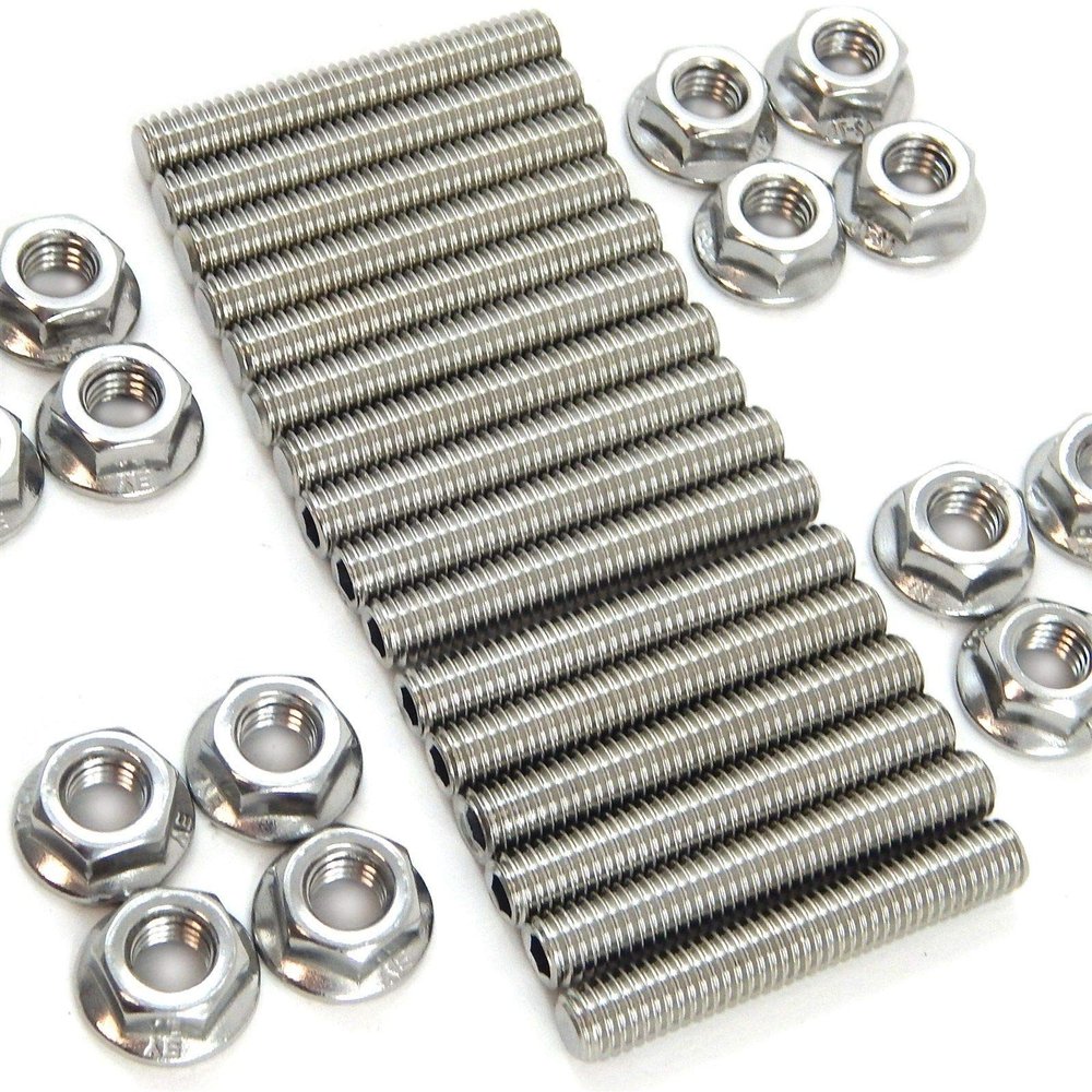 Stainless exhaust manifold stud kit 2 manifolds for Ford 4.6 & 5.4 Liter V8-130968078990