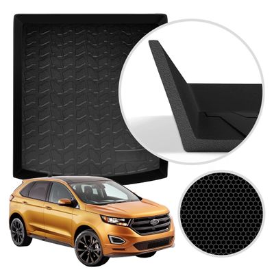Premium Cargo Liner for Ford Edge 2015-2022 - 100% Protection - Custom Fit Car Trunk Mat - Easy-to-Wash & All-Season Black Cargo Mat - 3D Shaped Laser Measured Trunk Liners for Ford Edge 2015-2022.