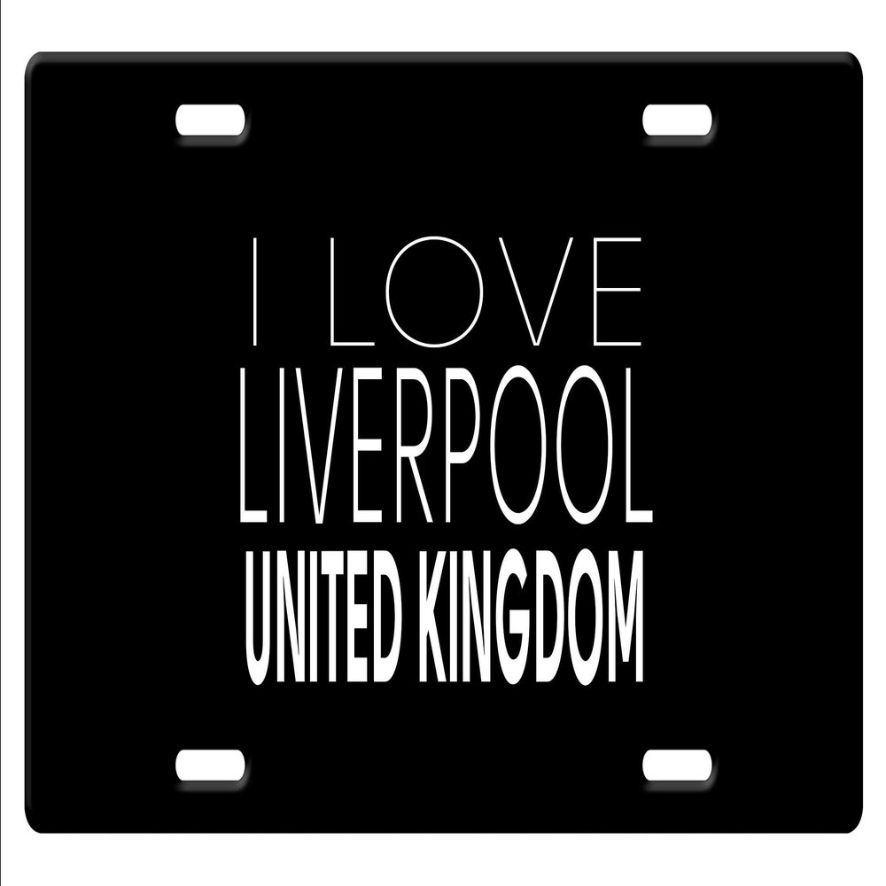Makoroni - I Love Liverpool, United Kingdom Aluminum Car License Plate