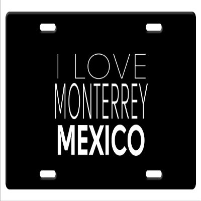 Makoroni - I Love Monterrey, Mexico Aluminum Car License Plate