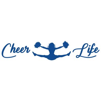 Cheer Life Cheerleading Pom Poms X Jump Vinyl Decal Sticker Car Window Bumper Die Cut 6-Inches Premium Quality UV Resistant Cheer Leader Jump in The Air (6-Inches, Blue) JMM00293BLUE6