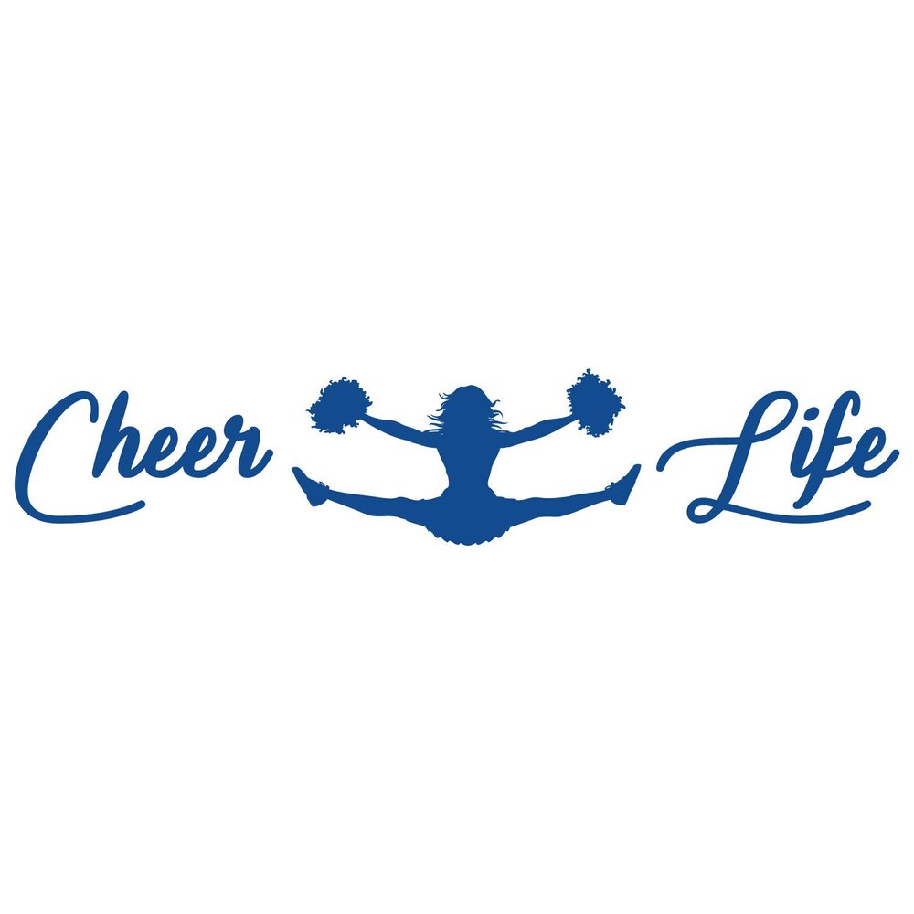 Cheer Life Cheerleading Pom Poms X Jump Vinyl Decal Sticker Car Window Bumper Die Cut 6-Inches Premium Quality UV Resistant Cheer Leader Jump in The Air (6-Inches, Blue) JMM00293BLUE6