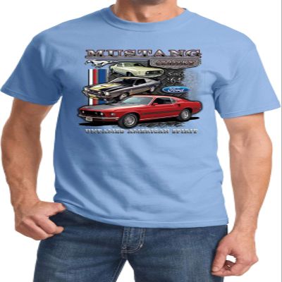 Ford Mustang Untamed Shirt, Lt Blue Medium