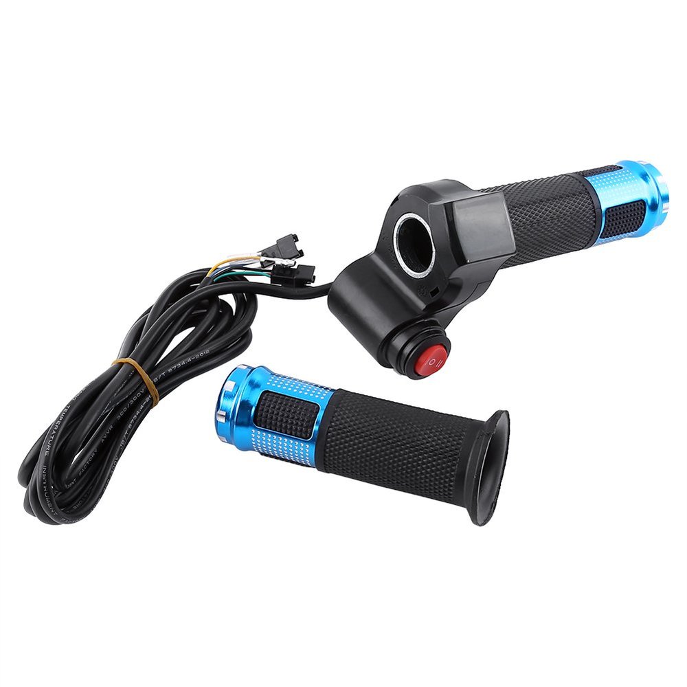 Twist Throttle, 3-Speed Control with LED Display, E-Bike Throttle Grip Blue Handle for Commuters Urban Riders Daily Commuting Leisure Rides City Travel