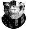 Obacle Skull Face Mask Sun UV Dust Wind Protection Tube Mask Seamless Bandana Skeleton Face Mask for Men Women Bike Riding Motorcycle Cycling Biker Outdoor Festival (Black Gray Skull White Face Flag) view 1