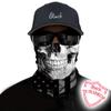 Obacle Skull Face Mask Sun UV Dust Wind Protection Tube Mask Seamless Bandana Skeleton Face Mask for Men Women Bike Riding Motorcycle Cycling Biker Outdoor Festival (Black Gray Skull White Face Flag) view 2