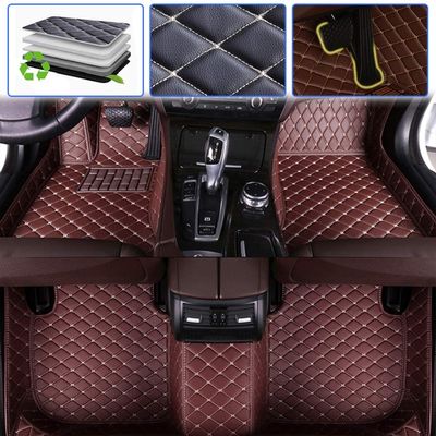 SureKit Car Floor Mats Compatible with Lexus RC 2016-2018 Floor Liner Waterproof Anti-Skid Luxury Leather Full Coverage Liner Front Rear Mat/Set(Coffee Color)