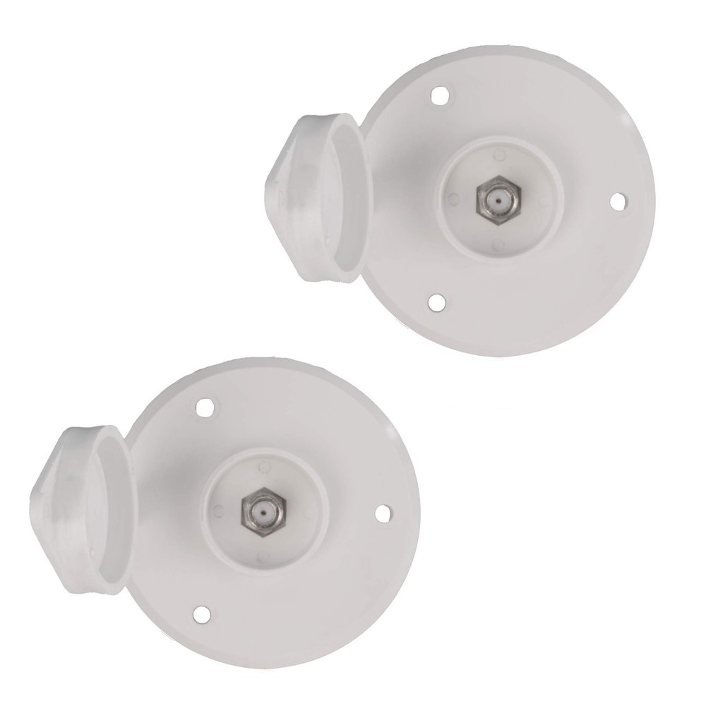 RecPro RV Cable TV Plate | Coaxial Cable Connector | Black or White Option | 1 or 2 Option (White, 2 Outlets)