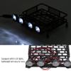 RC Roof Rack Luggage Small Size Roof Rack Luggage Carrier with LED Light Round for Axial SCX10 1/10 RC Car(4 White) view 2