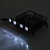 RC Roof Rack Luggage Small Size Roof Rack Luggage Carrier with LED Light Round for Axial SCX10 1/10 RC Car(4 White) view 3
