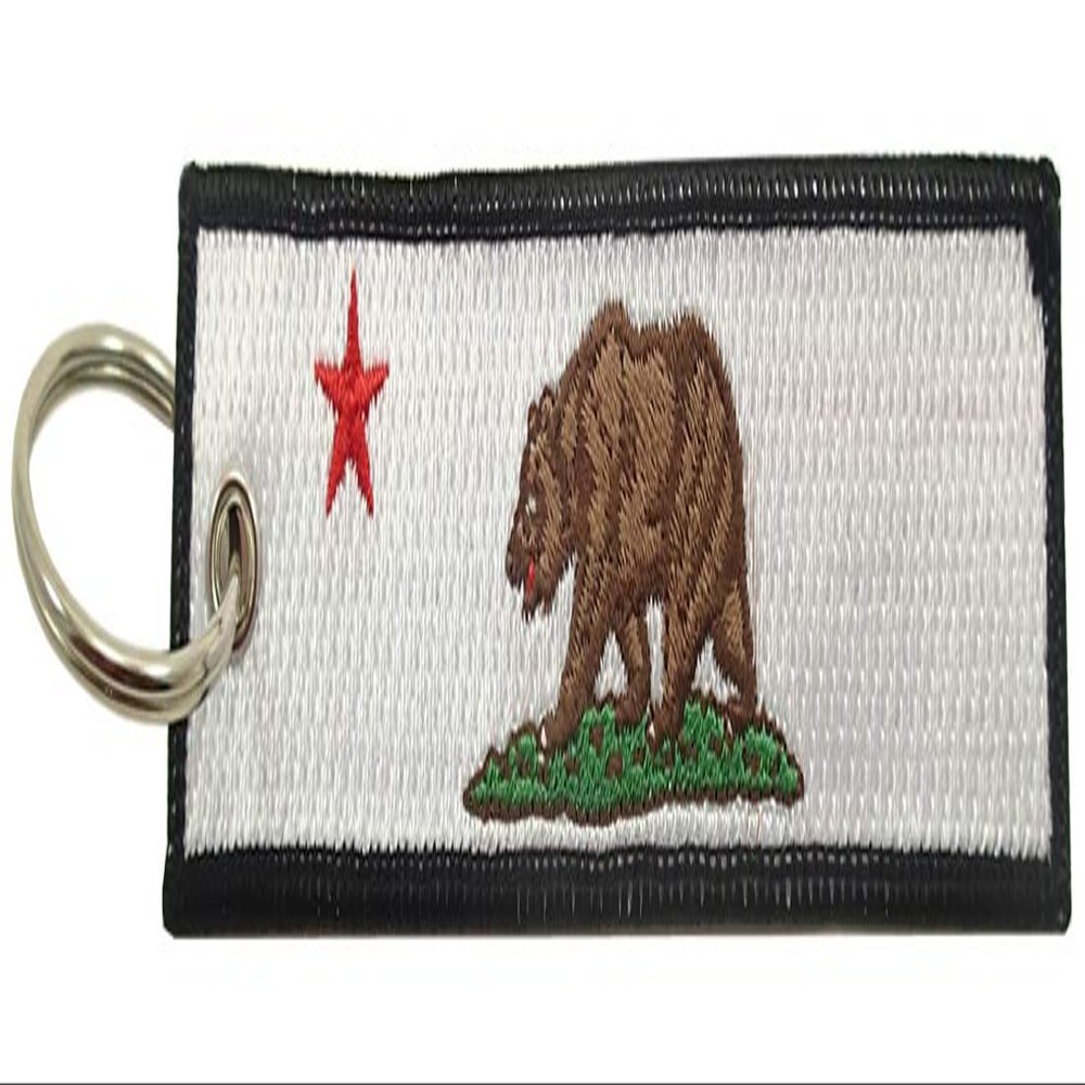Luso Aviation California Flag Key Chain, 100% Embroidered