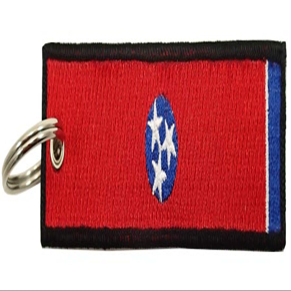 Luso Aviation Tennessee Flag Key Chain, 100% Embroidered