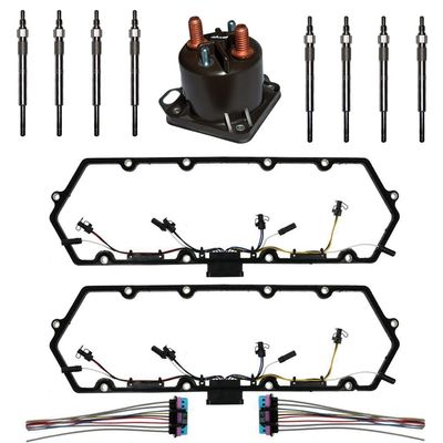 Valve Cover Gasket KIT | Harness, Glow Plug Controller & Glow Plug Set Included | for Ford 1998-2003 7.3L Powerstroke