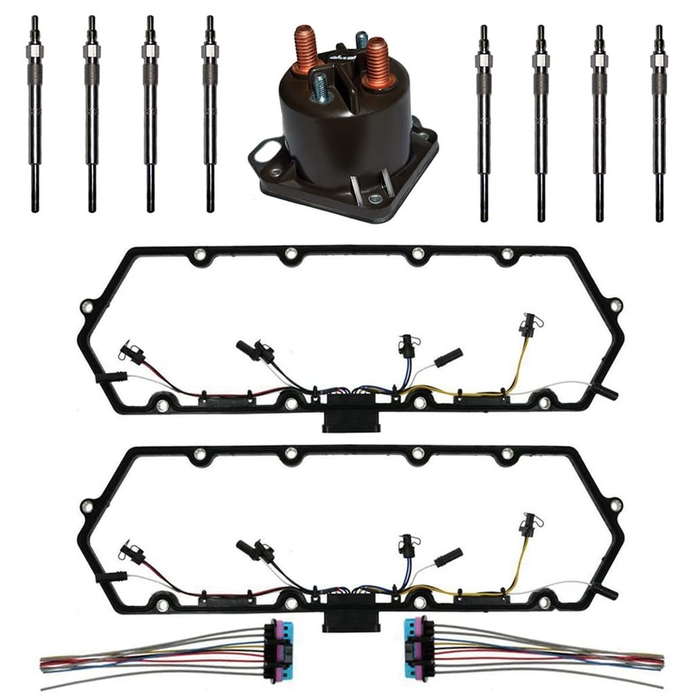Valve Cover Gasket KIT | Harness, Glow Plug Controller & Glow Plug Set Included | for Ford 1998-2003 7.3L Powerstroke