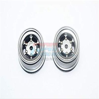 X-Rider 1/8 Flamingo RC Tricycle Upgrade Parts Aluminum +2mm 6 Lug Rear Rim - 2Pc Set Gray Silver