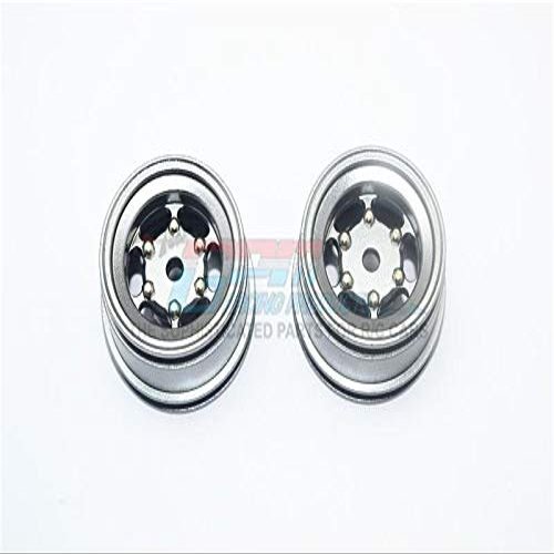 X-Rider 1/8 Flamingo RC Tricycle Upgrade Parts Aluminum +2mm 6 Lug Rear Rim - 2Pc Set Gray Silver