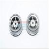 X-Rider 1/8 Flamingo RC Tricycle Upgrade Parts Aluminum +2mm 6 Lug Rear Rim - 2Pc Set Gray Silver view 1