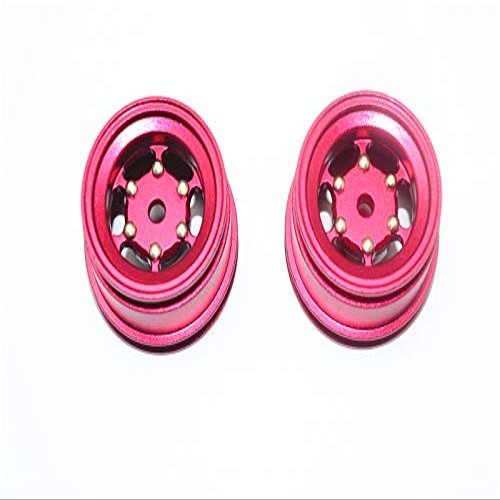 X-Rider 1/8 Flamingo RC Tricycle Upgrade Parts Aluminum +2mm 6 Lug Rear Rim - 2Pc Set Red
