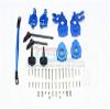GPM For Traxxas TRX-4 Upgrade Parts Aluminum Front C-Hubs + Knuckle Arms + Spindle Gear + CVD Shaft + Steering Link - 61Pc Set Blue view 1