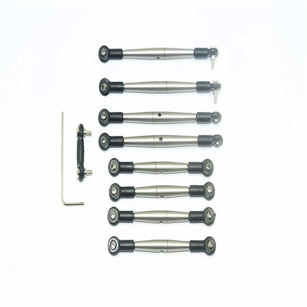 GPM For Traxxas 1/16 Mini E-Revo Upgrade Parts Stainless Steel Adjustable Tie Rods - 10Pc Set Original Color