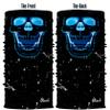 Obacle Skull Face Mask - 3D Tube Mask with Seamless Durable Protection for Dust, Wind, Cycling, Motorcycle Riding - Skeleton Pattern, Blue with Eye and Nose Details view 3