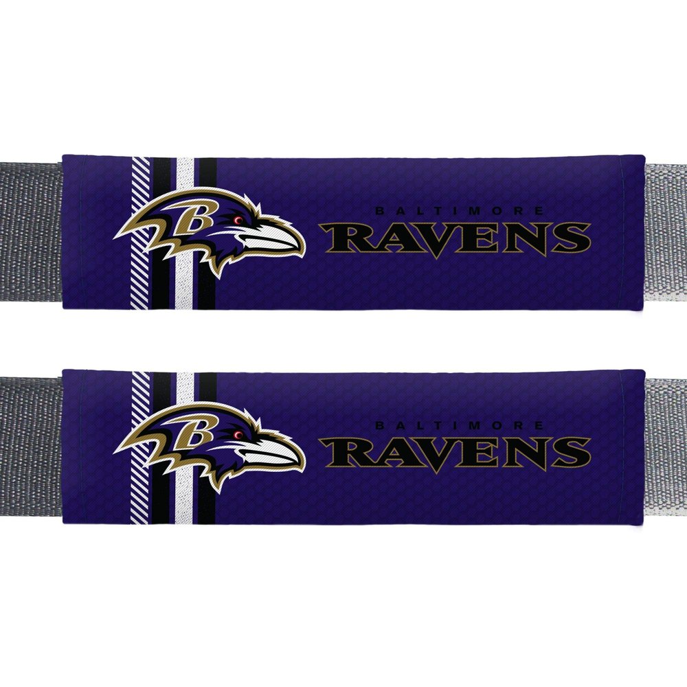 Fremont Die NFL Baltimore Ravens Rally Seat Belt Pads, Universal Fit, Universal Fit, Team Colors