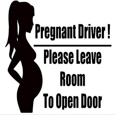 2 Pack - Pregnant Driver! Please Leave Room to Open Door - Decal Vinyl Sticker Graphics for Car Truck SUV Van Wall Window Laptop - 5.5" W X 3.4" H Black HGC3087.01