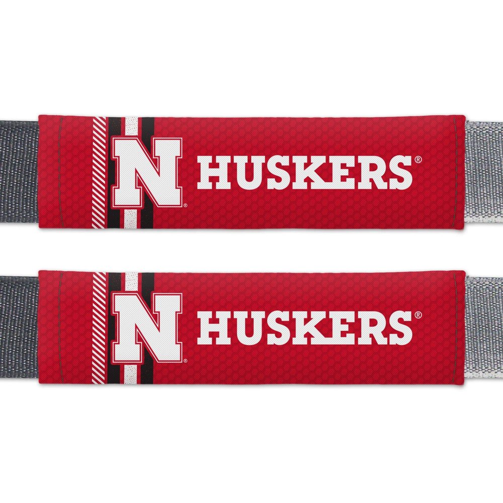 Fremont Die NCAA Nebraska Cornhuskers Rally Seat Belt Pads, Universal Fit, Universal Fit, Team Colors