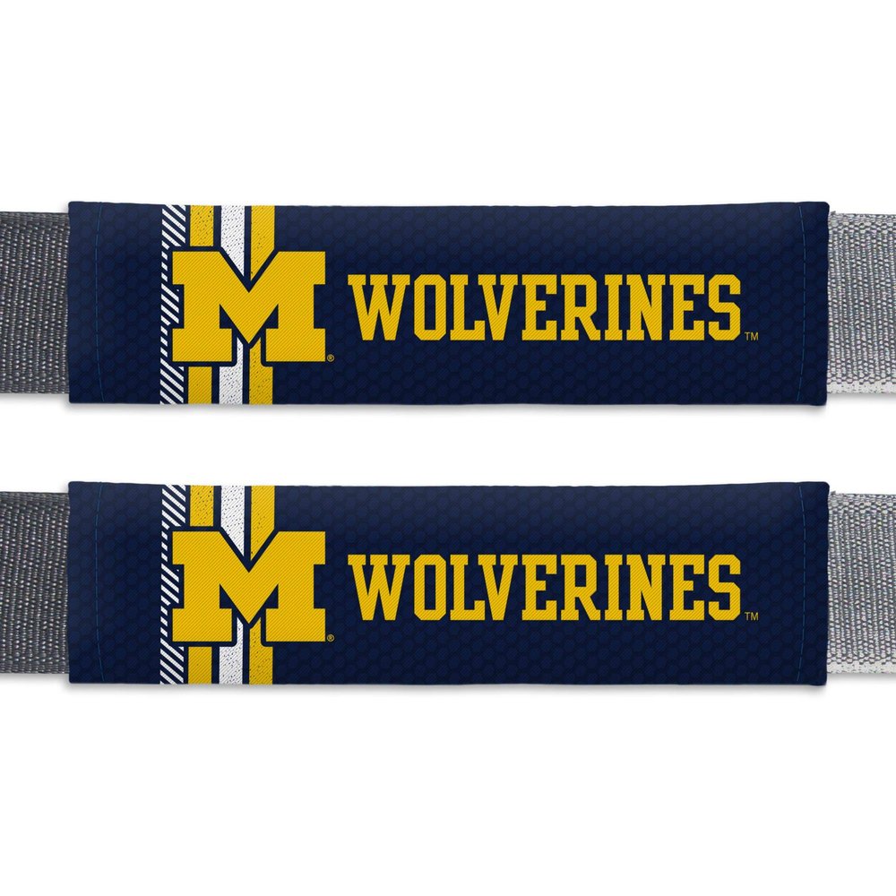 Fremont Die NCAA Michigan Wolverines Rally Seat Belt Pads, Universal Fit, Universal Fit, Team Colors