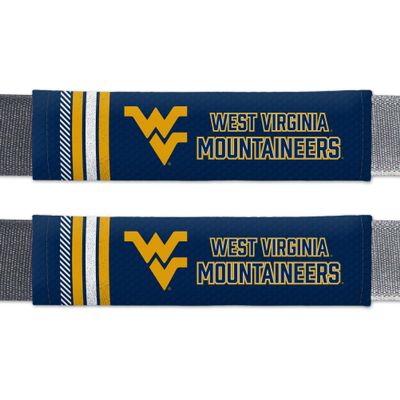 Fremont Die NCAA West Virginia Mountaineers Rally Seat Belt Pads, Universal Fit, Universal Fit, Team Colors