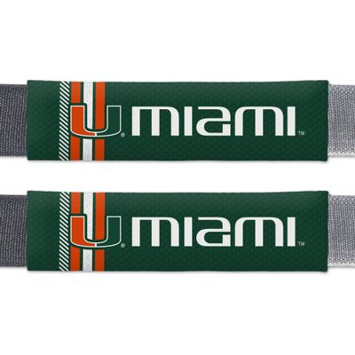 Fremont Die NCAA Miami Hurricanes Rally Seat Belt Pads, Universal Fit, Universal Fit, Team Colors