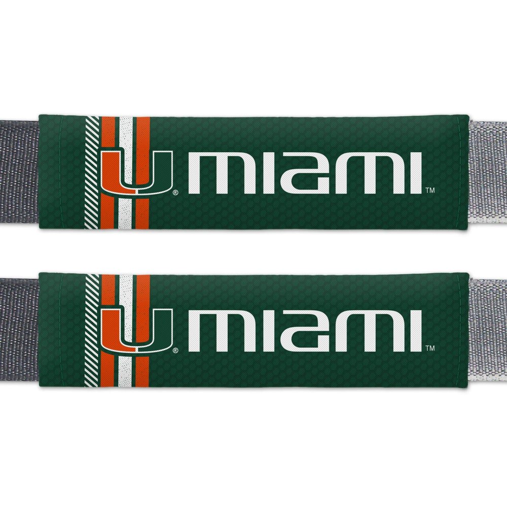 Fremont Die NCAA Miami Hurricanes Rally Seat Belt Pads, Universal Fit, Universal Fit, Team Colors