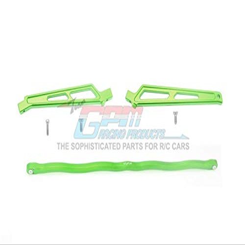 GPM for Arrma Talion 6S BLX (ARA106048) Upgrade Parts Aluminum Center Brace Bar + Chassis Brace - 3Pc Set Green