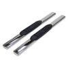 TrailFX Nerf Bars for Chevrolet Silverado 1500 Standard Cab 2020-2021 Polished Stainless Steel 5 Inch Oval Straight Side Steps with Step Pads Without End Caps Rocker Panel Mount view 1