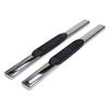TrailFX Nerf Bars for Chevrolet Silverado 1500 Standard Cab 2020-2021 Polished Stainless Steel 5 Inch Oval Straight Side Steps with Step Pads Without End Caps Rocker Panel Mount view 2