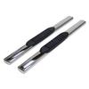 TrailFX Nerf Bars for Chevrolet Silverado 1500 Standard Cab 2020-2021 Polished Stainless Steel 5 Inch Oval Straight Side Steps with Step Pads Without End Caps Rocker Panel Mount view 4